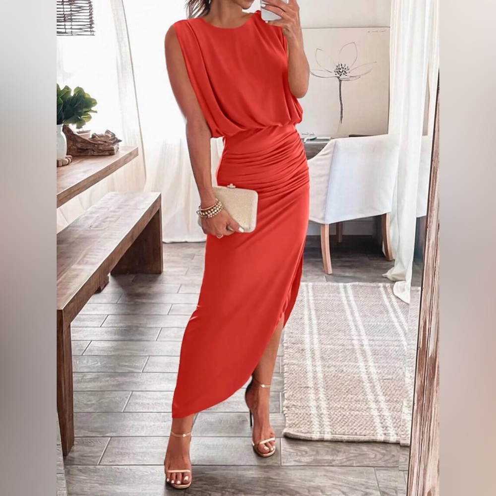 Chic Backless Orange Dress